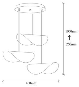 Lampadario su filo SIVANI 3xE27/100W/230V