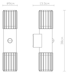 Globo 32160-2S -Lampada da parete per esterni con sensore MERVIN 2xE27/15W/230V IP54