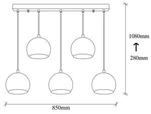 Lampadario su filo SIVANI 5xE27/100W/230V