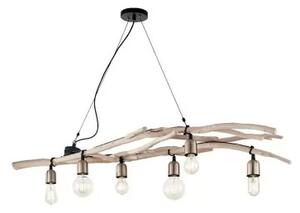 Ideal Lux Driftwood SP6 lampadario classico per sala da pranzo in legno naturale E27 60W