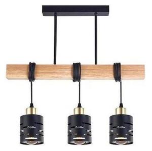 Lampadario a sospensione con cavo ELEN 3xE27/35W/230V nero/oro/marrone