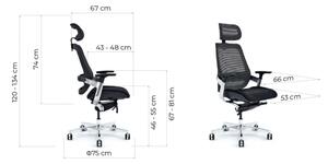 Seduta ergonomica per ufficio in tessuto nero PLATINUM-Arrediorg.it