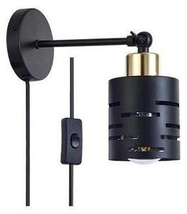 Lampada da parete a spot con interruttore ELEN 1xE27/35W/230V nero/oro
