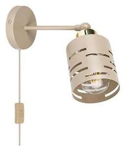 Faretto da parete con interruttore ELEN 1xE27/35W/230V beige/dorato