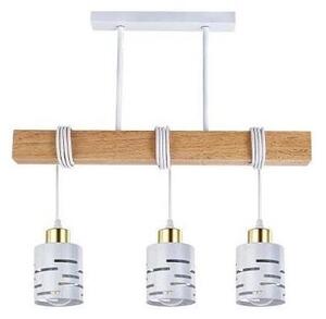 Lampadario a sospensione con cavo ELEN 3xE27/35W/230V bianco/oro/marrone