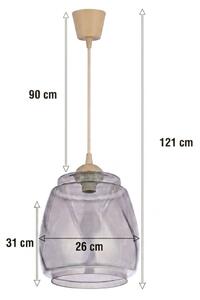 Brilagi - Lampadario LED a sospensione su cavo R GLASS 1xE27/60W/230V diam. 26 cm beige/grigio fumé