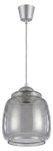 Brilagi - Lampada a sospensione LED con cavo R GLASS 1xE27/60W/230V diam. 26 cm argento/grigio fumé