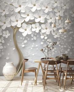 Carta da parati Albero fiorito con fiori grandi, Carta da parati 3D, Carta da parati Fiori 3D, u37065 : Uwalls.it