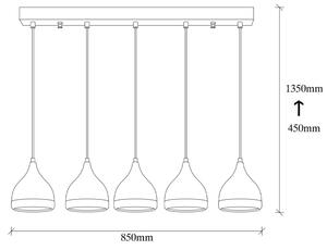 Lampadario su filo YILDO 5xE27/40W/230V