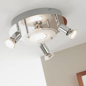 Plafoniere LED faretti 4xGU10 3000K Ø25cm 12W metallo cromato Briloner