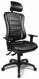 Topstar sedia professionale da ufficio HEAD POINT RS Sedia da scrivania ergonomica con braccioli in tessuto nero Sedia girevole per ufficio, casa