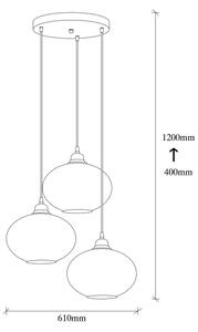 Lampadario su corda FUMATO 3xE27/40W/230V