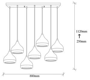 Lampadario su filo YILDO 7xE27/40W/230V