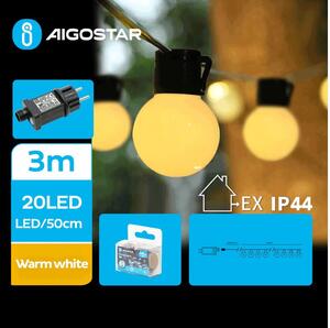 Aigostar - Catena luminosa LED decorativa da esterno 20xLED/13m IP44 bianco caldo