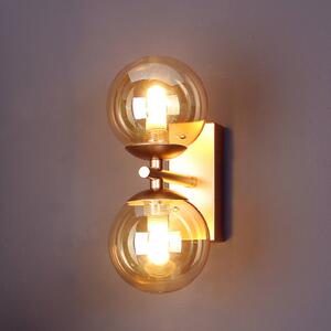 Eco-Light Applique Neptun 2 luci oro con sfere di vetro