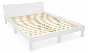 Letto matrimoniale bianco in legno di faggio con griglia 160x200 cm Dabi - Ragaba