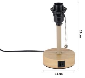 Brilagi - Lampada da tavolo con porta USB TABLON 1xE27/25W/230V rovere/beige