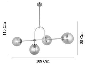 Lampadario con asta POLINO 4xE27/40W/230V, finitura oro