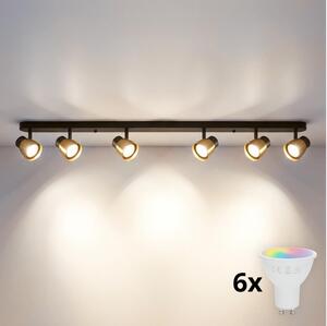 Brilagi - Faretto LED RGBW dimmerabile NUGGET 6xGU10/6W/230V nero/oro