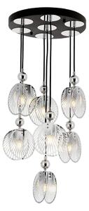 Lampadario a sospensione con cavo 7xE27/40W/230V, finitura cromo lucido
