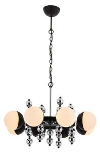 Lampadario a catena DAISY 8xE27/40W/230V nero/cromo lucido
