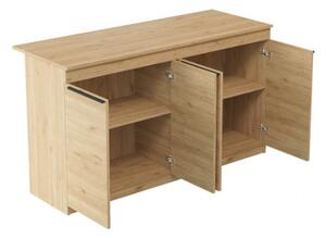 Isola Centrale Cucina 160 Cm Con Ante E Ripiani Dorian Rovere Effetto Legno