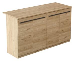 Isola Centrale Cucina 160 Cm Con Ante E Ripiani Dorian Rovere Effetto Legno