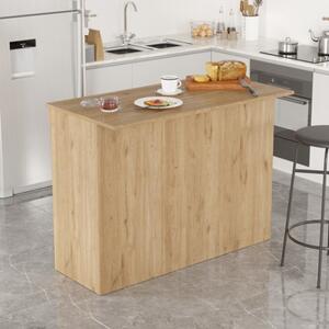 Isola Centrale Cucina 120 Cm Con Ante E Ripiani Dorian Rovere Effetto Legno