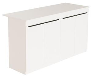 Isola Centrale Cucina 160 Cm Con Ante E Ripiani Dorian Bianca