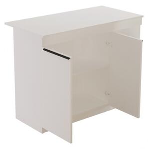 Isola Centrale Cucina 120 Cm Con Ante E Ripiani Dorian Bianca