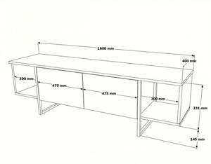 Mobile TV Da Terra 160 Cm Stile Industrial Con Ante A Ribalta Icaro Rovere