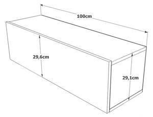 Mobile TV Sospeso 100x32x30 Verde E Rovere Effetto Legno Con Vano Frame - LBSIGN