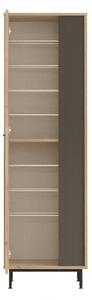 Scarpiera A Colonna Multiripiano 57x36x185 Cm 1 Anta Con Piedini Argo Rovere E Antracite