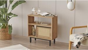 Tavolino Laterale Per Divano Da Salotto Multiuso 60x25x60 Ocean Rafia