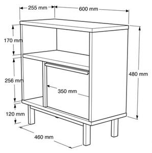 Tavolino Laterale Per Divano Da Salotto Multiuso 60x25x60 Ocean Rafia