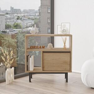 Tavolino Laterale Per Divano Da Salotto Multiuso 60x25x60 Ocean Effetto Legno