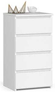 Cassettiera Moderna 40x35x74 Cm 4 Cassetti Bianco Opaco Artika - LBSIGN