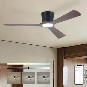 ZEVENTI - Ventilatore da soffitto LED AUREX LED/24W/230V Wi-Fi Tuya nero/noce + telecomando