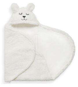 Jollein - Coperta Swaddle in pile Bunny 100x105 cm Bianco sporco