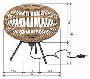 Lampada da tavolo BASICLABEL 1xE27/40W/230V bambù