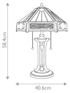 Elstead QZ-INDUS-TL - Lampada da tavolo INDUS 2xE27/60W/230V vetro ambrato