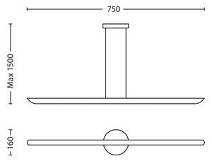 Philips 40747/48/16 - Lampadario LED dimmerabile MYLIVING SELV 2xLED/7,5W/230V