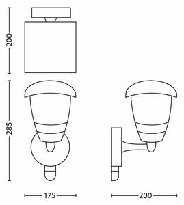 Philips 15388/30/16 -Applique da esterno con sensore CREEK 1xE27/60W