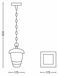 Philips 15386/30/16 - Lampadario a sospensione MYGARDEN CREEK 1xE27/60W/230V nero