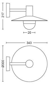 Philips 17382/30/PN - Applique da esterno MYGARDEN SKUA 1xE27/42W/230V IP44