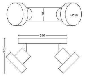 Philips 50602/30/P0 - Faretto LED dimmerabile BUKKO 2xLED/4,5W/230V