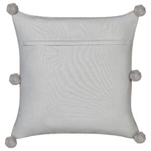 Set di 2 cuscini decorativi in cotone grigio 45 x 45 cm lavorati a maglia e sfoderabili quadrati accessori moderni per la decorazione. Beliani