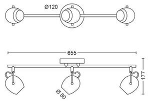 Philips 50613/31/P0 - Luce Spot a LED RIVANO 3xLED/4,3W/230V