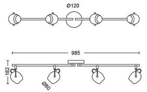 Philips 50614/30/P0 - Faretto LED RIVANO 4xLED/4,3W/230V