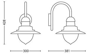 Philips 01652/30/PN - Applique da esterno RAINDROP 1xE27/60W/230V IP44